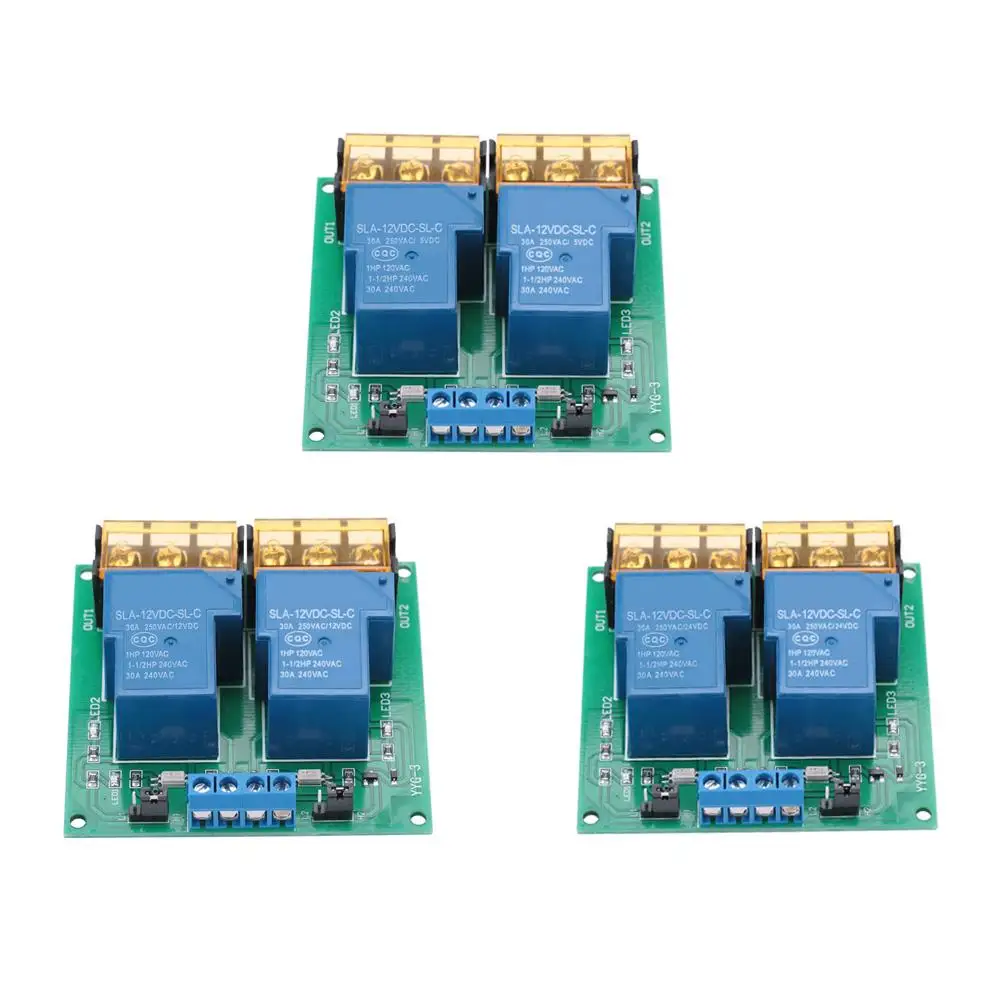 30A YYG 3 DC 5V/12V/24V высокое Мощность 2 х канальный релейный модуль двунаправленный