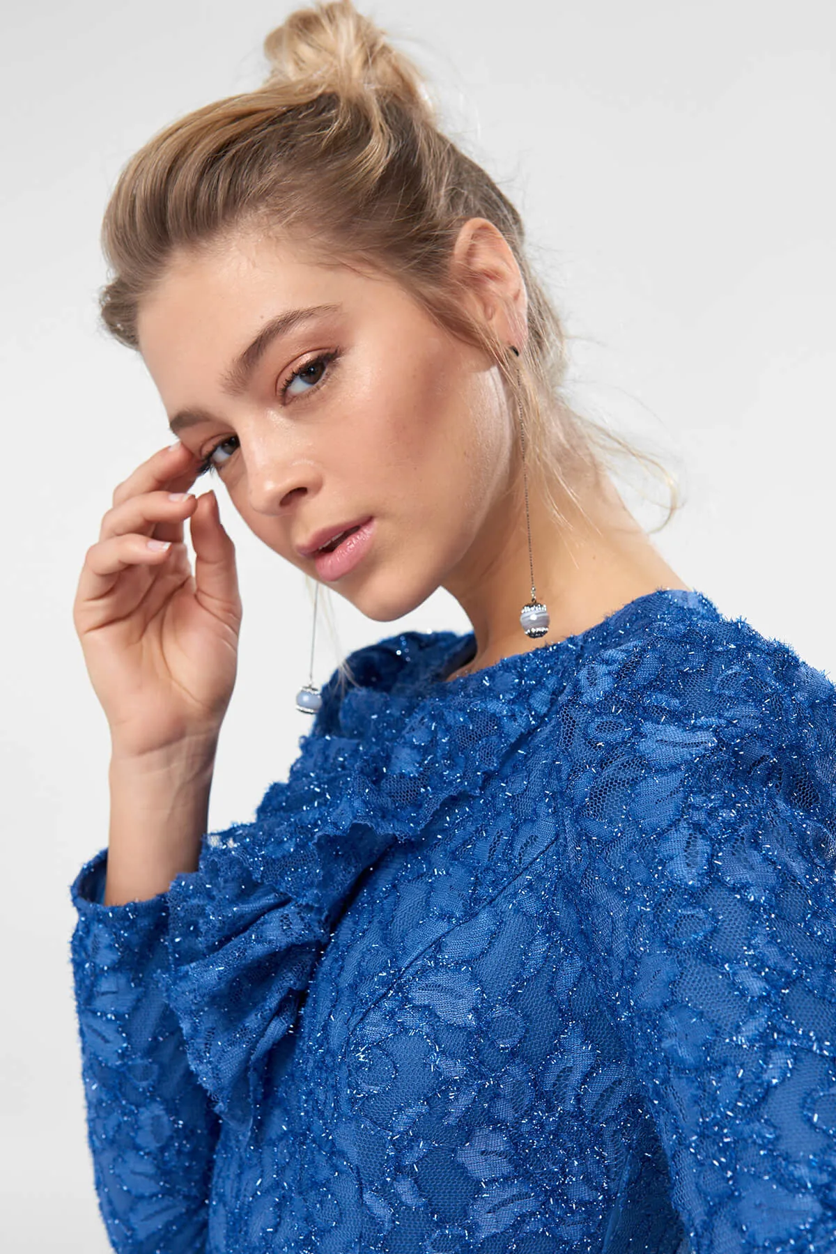 Trendyol Индиго Advanced маховик вечернее платье TPRSS18NY0023|Вечерние платья| |