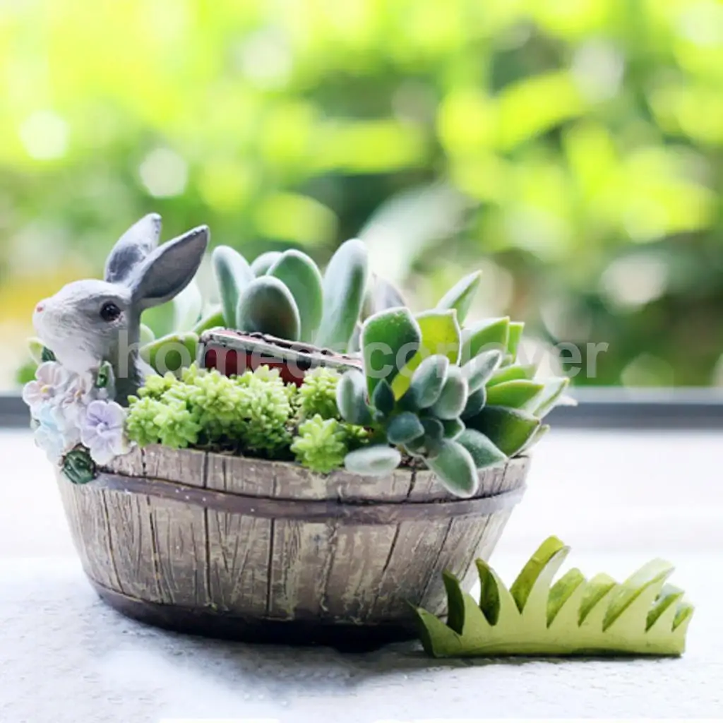 Декоративный кролик смола цветок кактуса травы Sedum горшок для суккулентов
