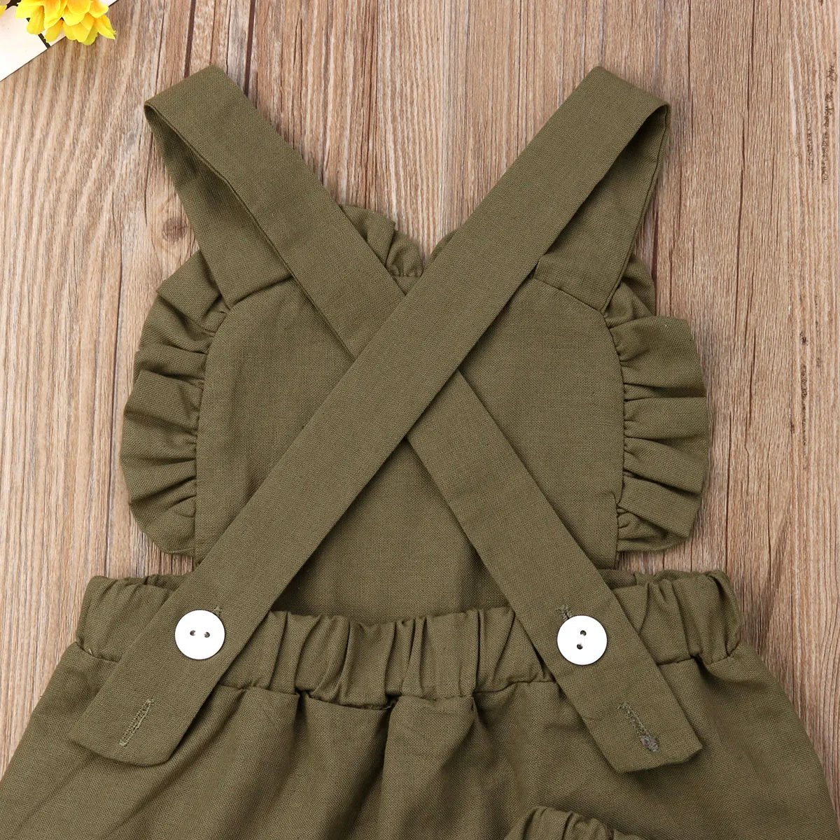 Комплект одежды без рукавов с оборками для новорожденных девочек сезон лето