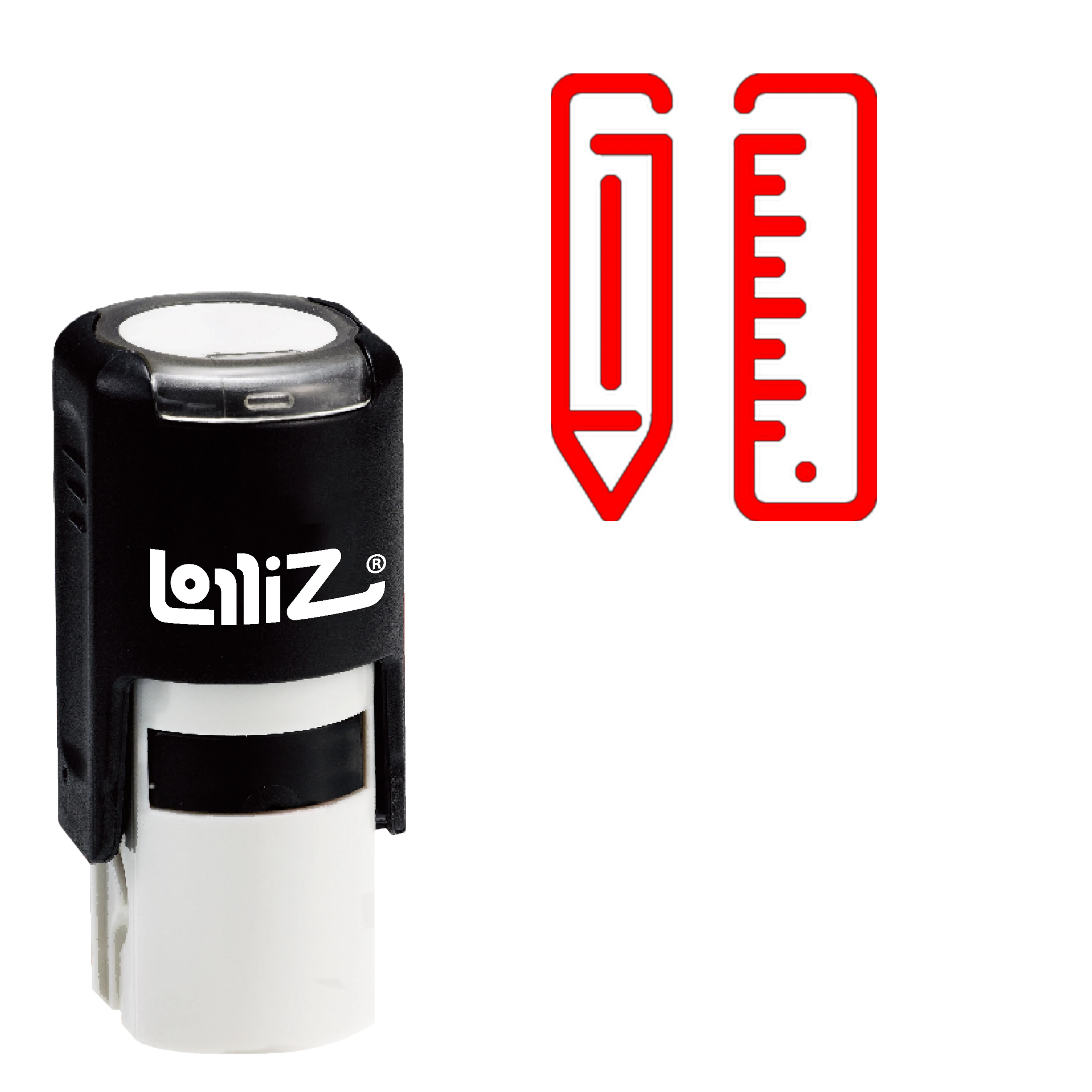 

LolliZ Pencil Ruler Self-Inking Rubber Stamp - Modern Symbol Series
