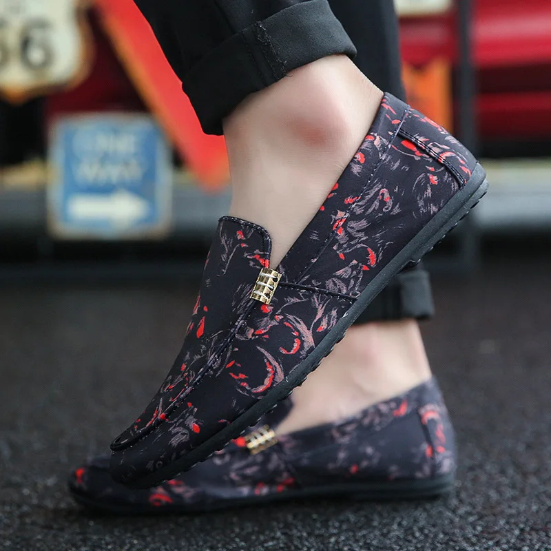 Classics Fashion Men Loafers Leisure Print Flat Driving Shoes Spring Autumm Soft Comfy Slip On | Обувь
