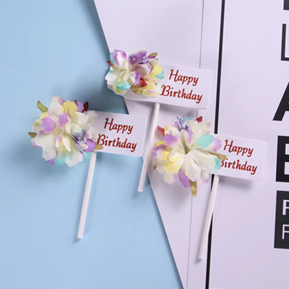 3 Pcs Торт фигурки жениха и невесты цветочный дизайн пики для торта украшение