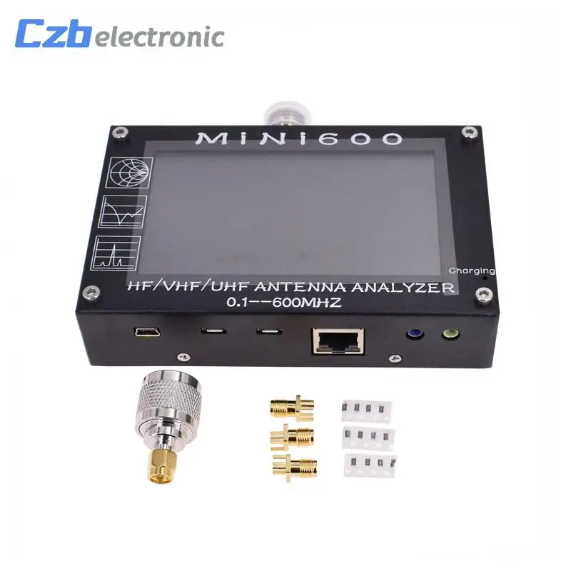 Для радио Mini600 HF антенна УКВ СКВ анализатор 0 1-600 МГц КСВ метр 1 0-1999 5 В/1.5A TF карта C6-007