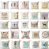 interesting funny words cotton linen pillow case cushion case home soft room gifts single sides printing