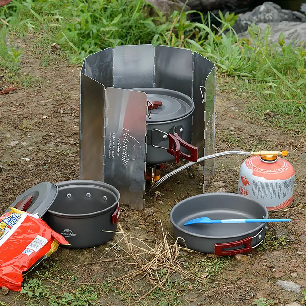 Ne'w NatureHike открытый 8 пластин складной щит от ветра для кемпинга печи плита
