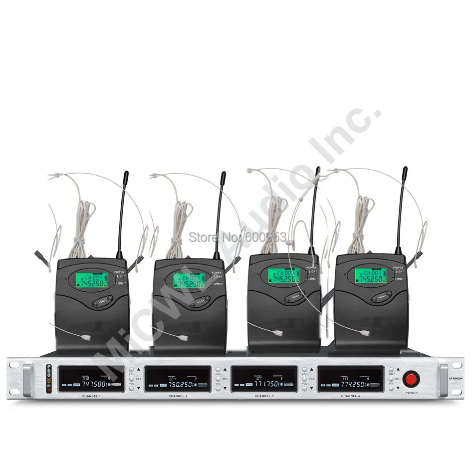 MiCWL 4 бежевая гарнитура беспроводная караоке DJ микрофон Система SKM9000 4x100 Channel 2
