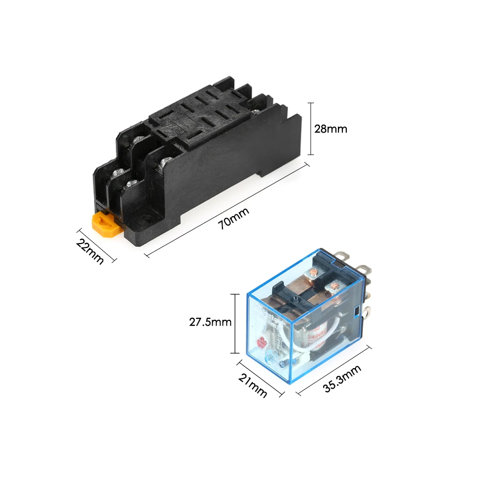 10 шт. AC220V катушки Мощность реле набор LY2NJ 8 Pin 10A триггерный релейный модуль с