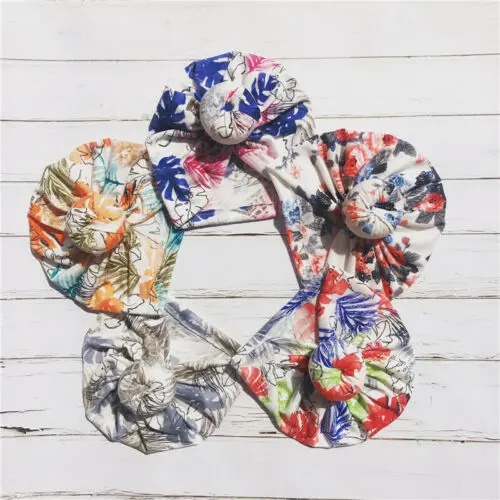 New Toddler Kids Baby Infant Floral Cotton Beanie Turban Hat Cap Head Wrap | Детская одежда и обувь