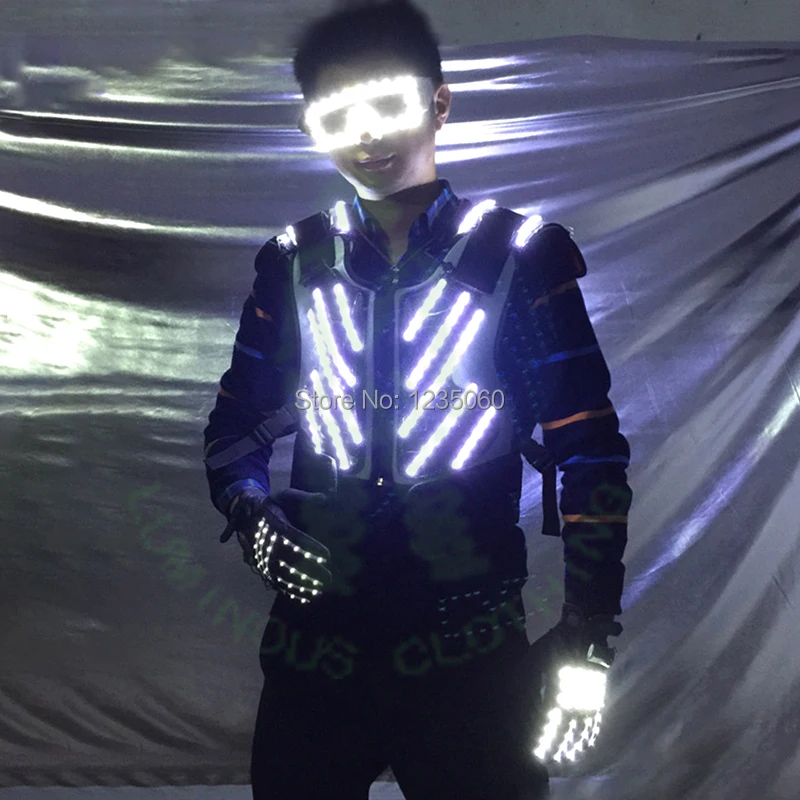 Бесплатная доставка светодиодный освещения Броня жилет сияющими Armour с очки