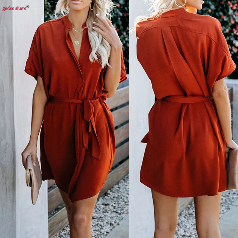Лето 2019 г. Femme платья для женщин короткий рукав однотонная повседневная обувь