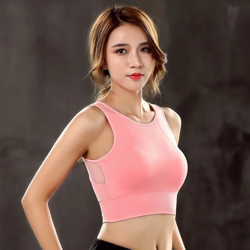 Women Quakeproof Running Sports Bras Full Cup Sportswear Breathable Sport Bra Push Up Padded Seamless Active Wear Fitness Tops | Спорт и