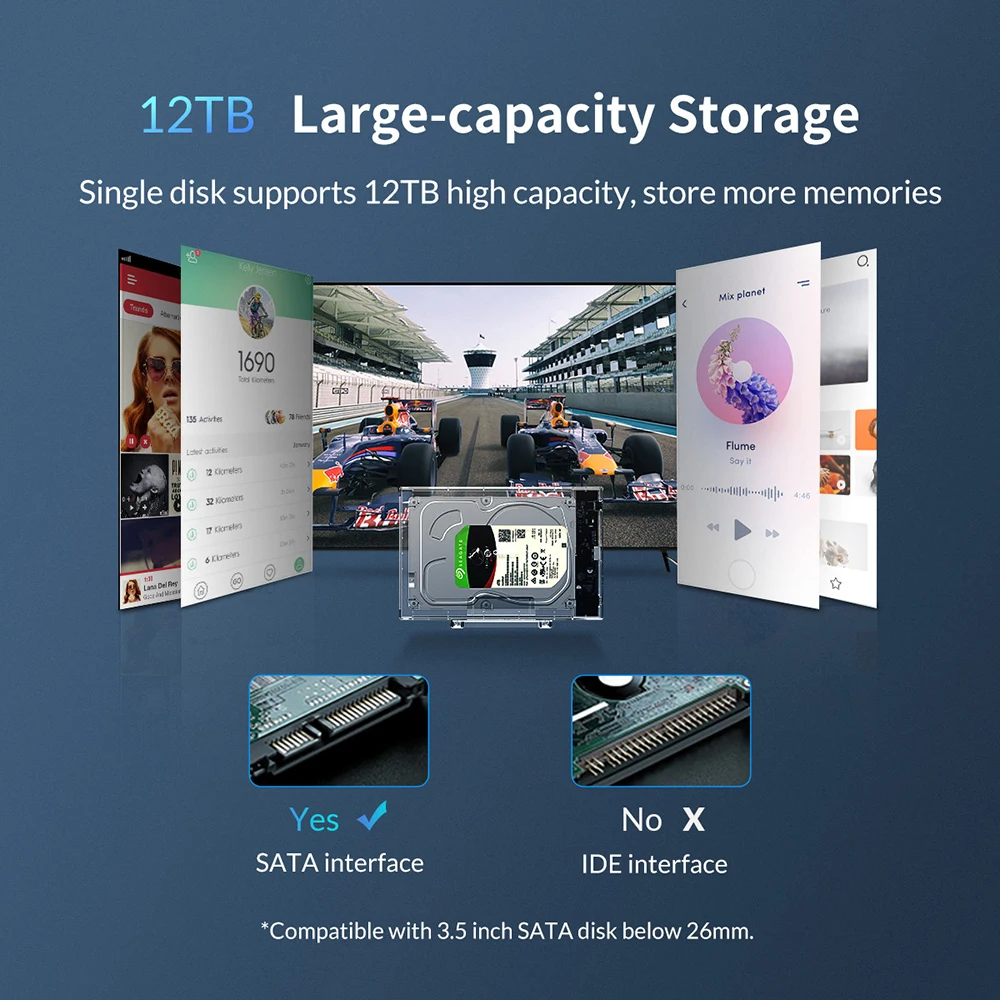 ORICO прозрачный корпус для жесткого диска 3 5 SATA USB3.0 футляр внешнего коробка с