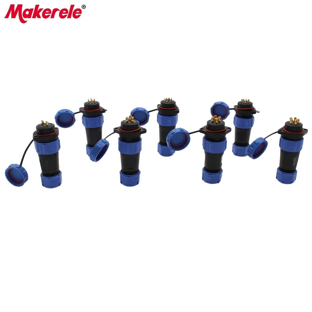 IP68 Waterproof Connector Male Female Flange Socket Aviation Plug For 8-12mm Cable Conversion SP21 2P 3P 4P 5P 7P 9P 12P | Обустройство