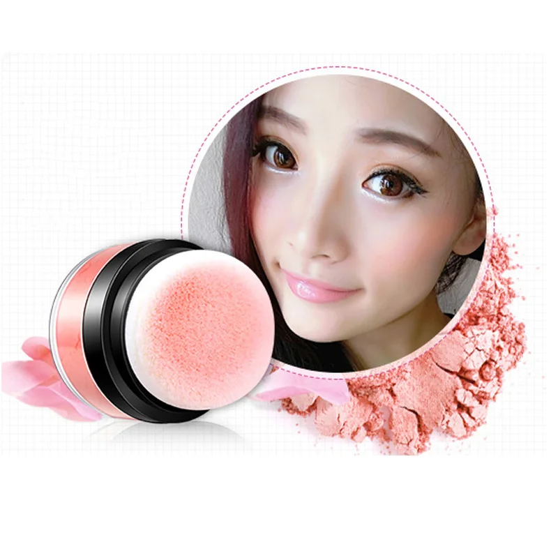 1x Женская мода мягкий натуральные румяна порошок глянцевый шикарный макияж