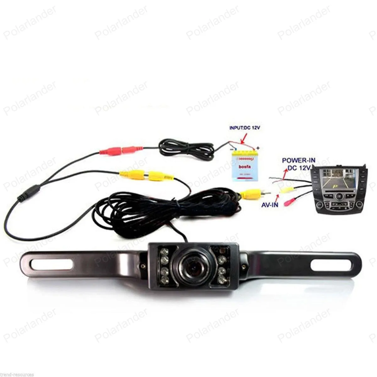 

IR night vision camera 4.3 inch tft lcd monitor kit wireless reverse camera car parking system Rearview Mirror Monitor