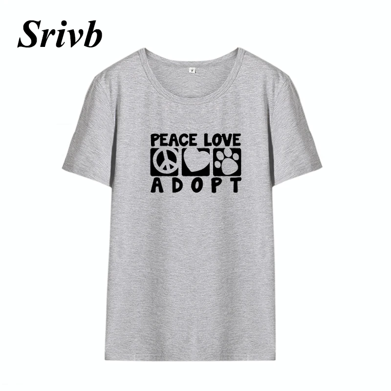 Женская хлопковая Футболка с круглым вырезом Srivb Peace Love черно белая футболка