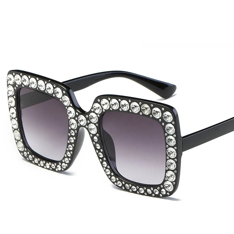

Q Driving Mirrors Individuality Eyeglasses Big Box Shape Classic Square Diamond Women Glasses Prevent Bask Glasses