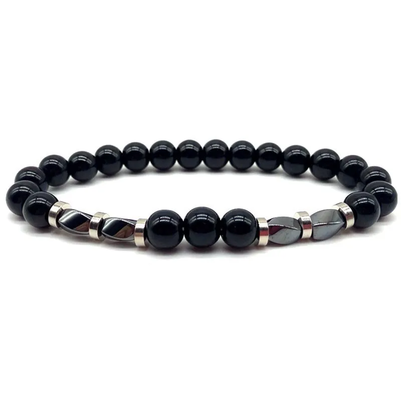 Оптовая цена классический модный браслет с бусинами для мужчин и женщин 8 мм