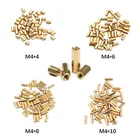 Латунные распорные винты с внутренней и внутренней резьбой, 50 шт., M2 * 46810