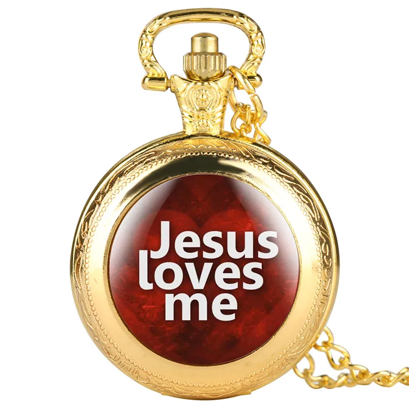Кварцевые карманные часы серии Jesus Love Me ретро для мужчин и женщин Специальные