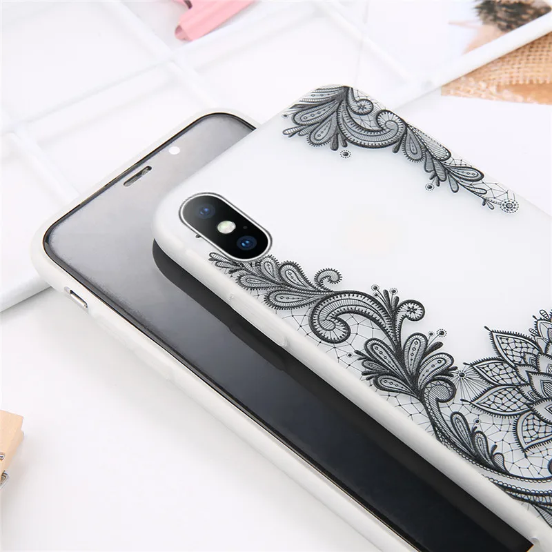 Lovebay Patterned Phone Case For iPhone 6 6S 7 8 Plus X 5 5S SE XR XS MAX Transparent Floral Paisley Flower Silicone Soft Covers |