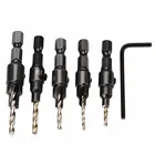 Набор сверл Mayitr с шестигранным хвостовиком #5 #6 #8 #10 #12 для электроинструмента, 5 шт.