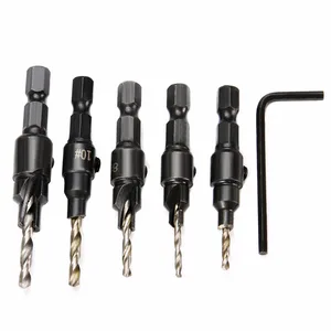 Набор сверл Mayitr с шестигранным хвостовиком #5 #6 #8 #10 #12 для электроинструмента, 5 шт.