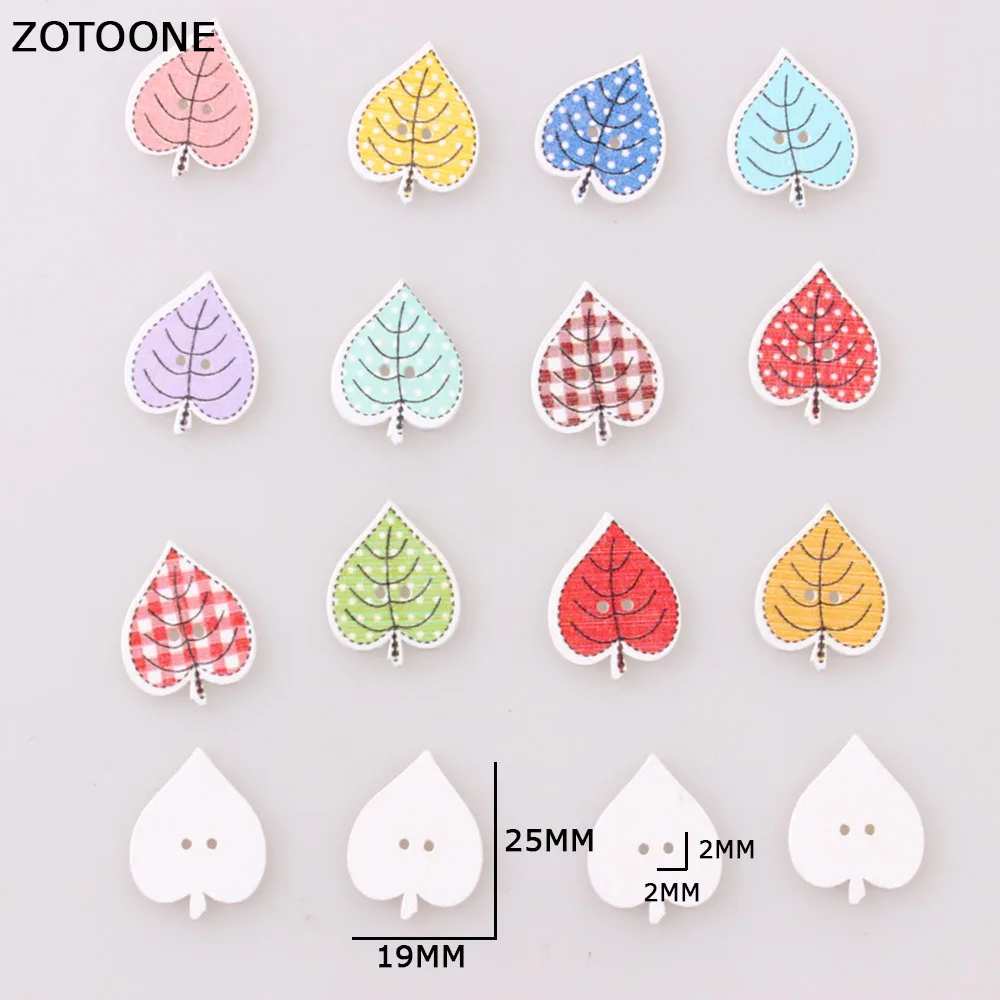ZOTOONE 100PCS Mix Color Heart Tree Button Handmade Wooden Sewing Buttons Two Holes Cabochon Scrapbooking DIY Accessoires E | Дом и сад