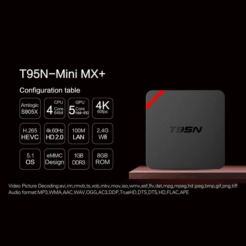 HD 4k x2K S905 4 ядра 2 ГГц Wi Fi 1 г/г г + 8 Android 6 0 умные телевизоры Box Media Player Поддержка TF SD
