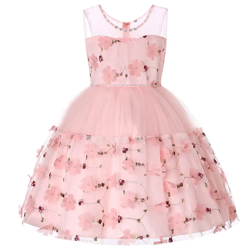2019 Kids Tutu Birthday Princess Dress for Girls Infant Mesh Children Party Bridesmaid Elegant Dresses Ball Gown Floral Fashion | Детская
