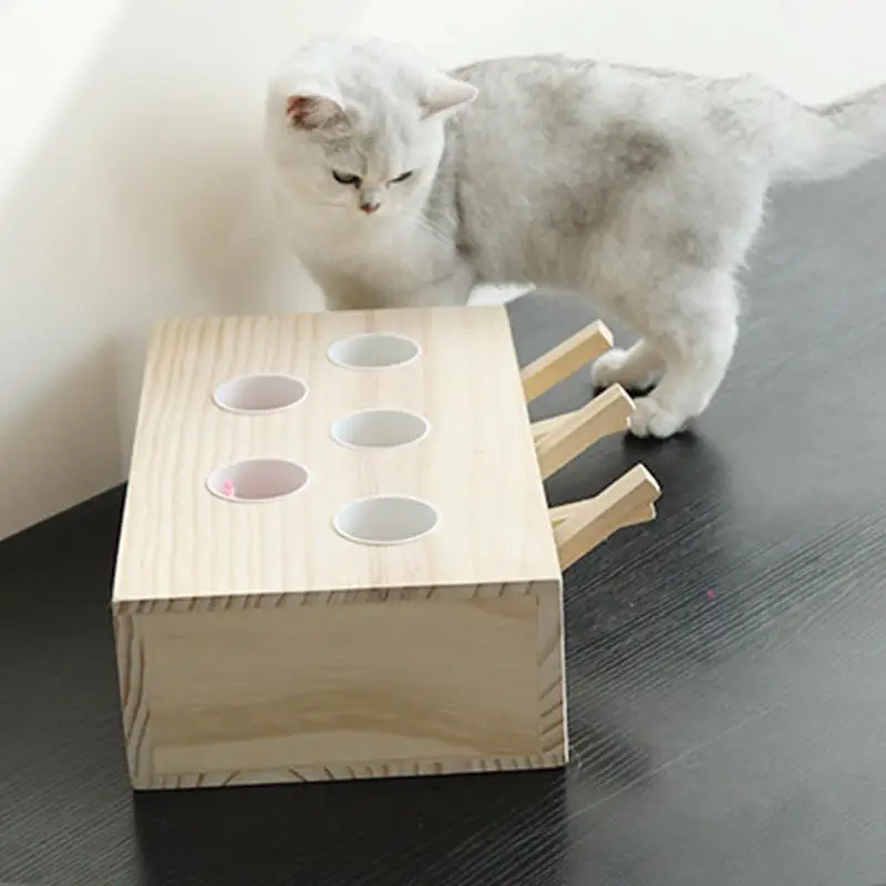 Забавная игрушка для кошек хомяк машина ящик из твердой древесины товары