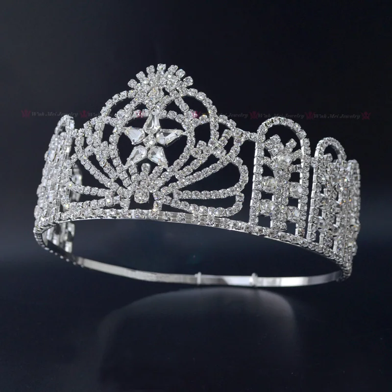 Pageant Crown Miss Teen High Quanlity Rhinestone Tiaras Bridal Wedding Hair Jewelry Accessories Adjustable Headband mo231