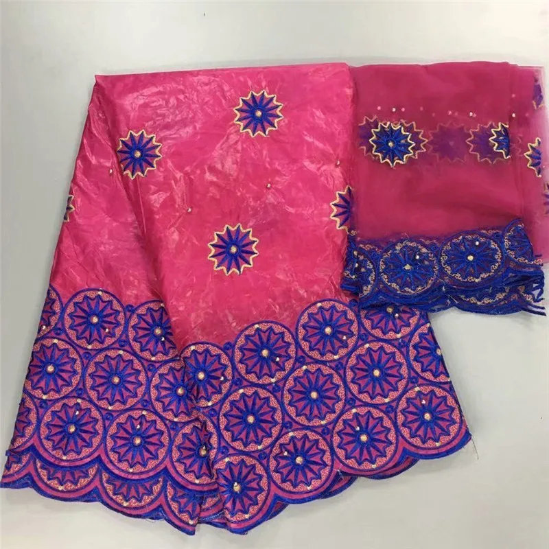Hot sale flower and circle pattern with golden beads Satin Fabric 2 yards Net Lace HLB12 Free shipping nice WAX lace | Дом и сад