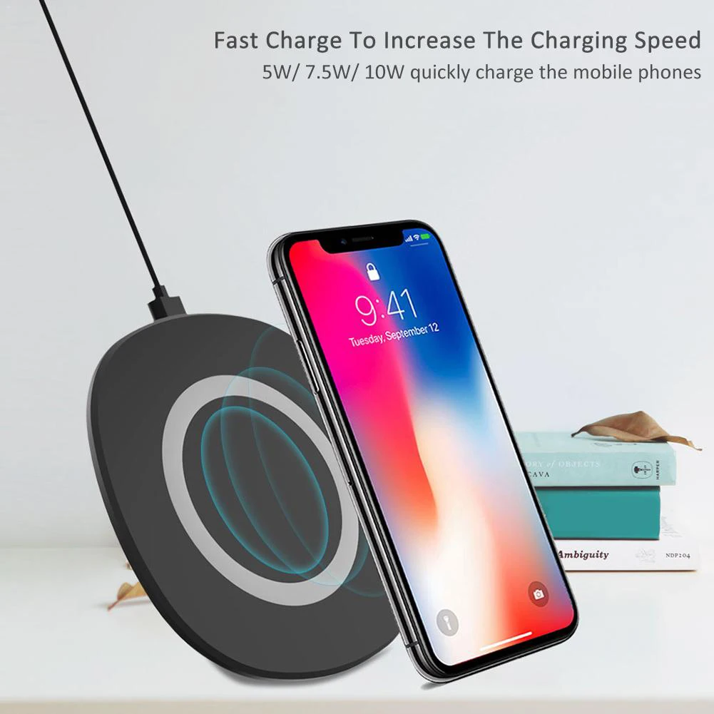 Беспроводное зарядное устройство Qi для iPhone X 8 видимая 7 5 Вт быстрая Беспроводная