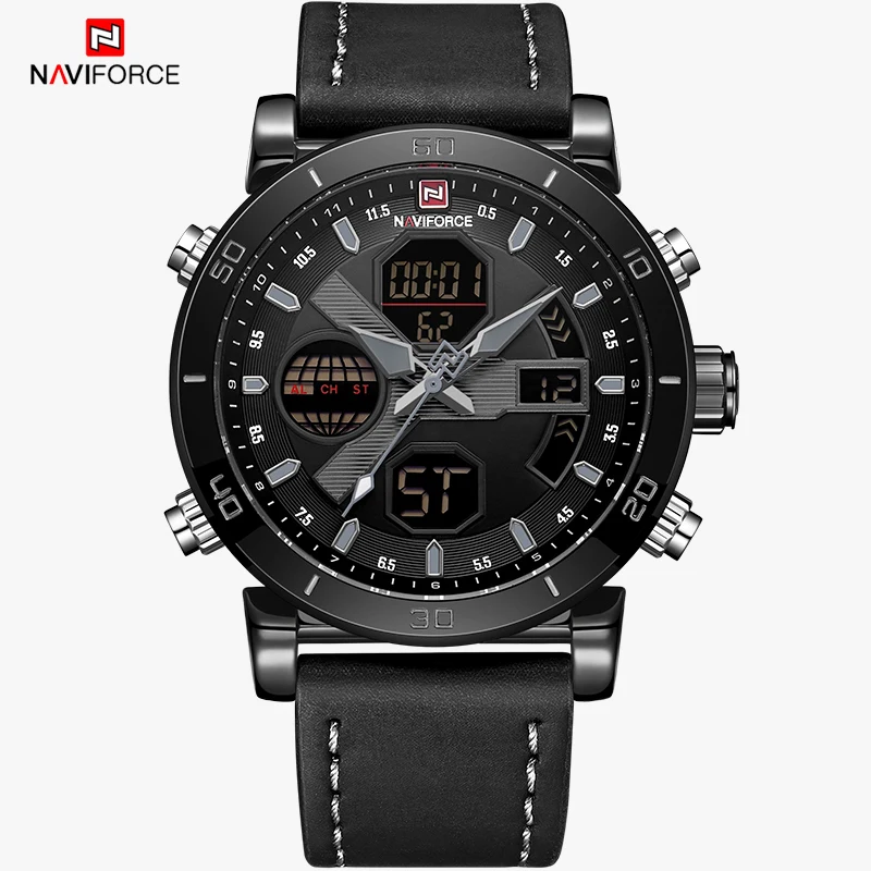 Часы NAVIFORCE мужские армейские спортивные водонепроницаемые светодиодный