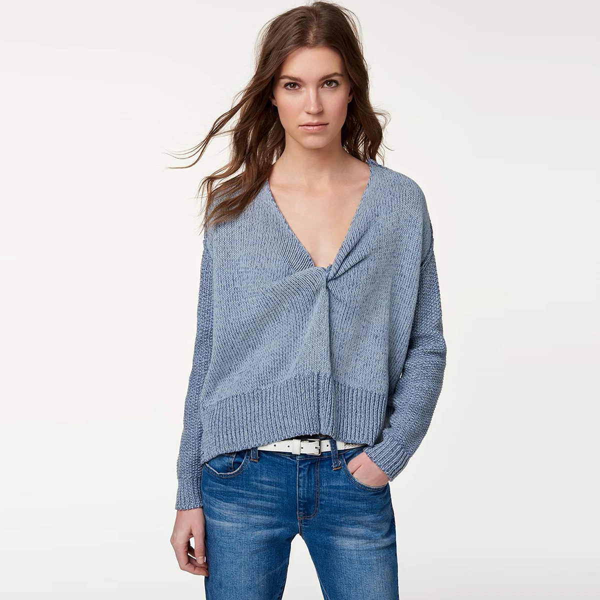 HDY AHAODUOYI Simple And Versatile Two-piece Tops Design V-neck Kink For Casual Wear Short Sweater | Женская одежда