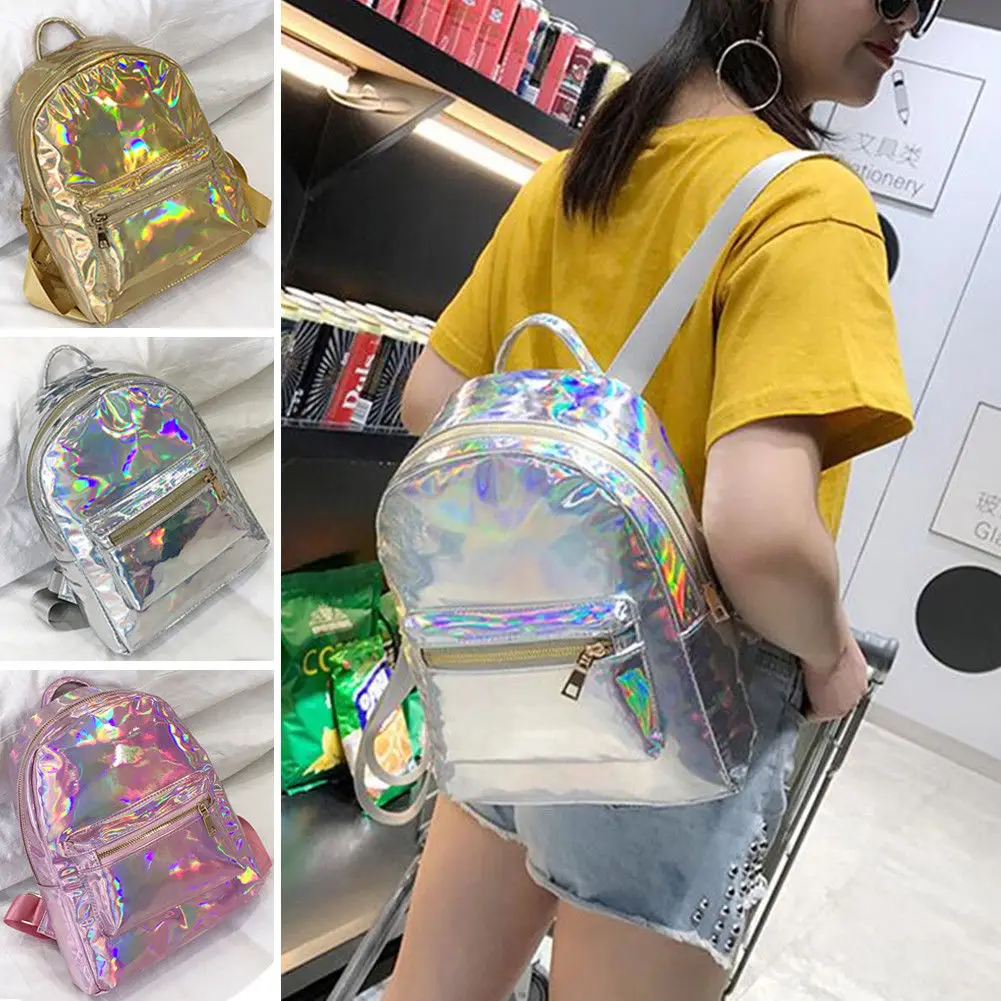 Новый стиль Женский голографический рюкзак с гамма лучом сумка через плечо