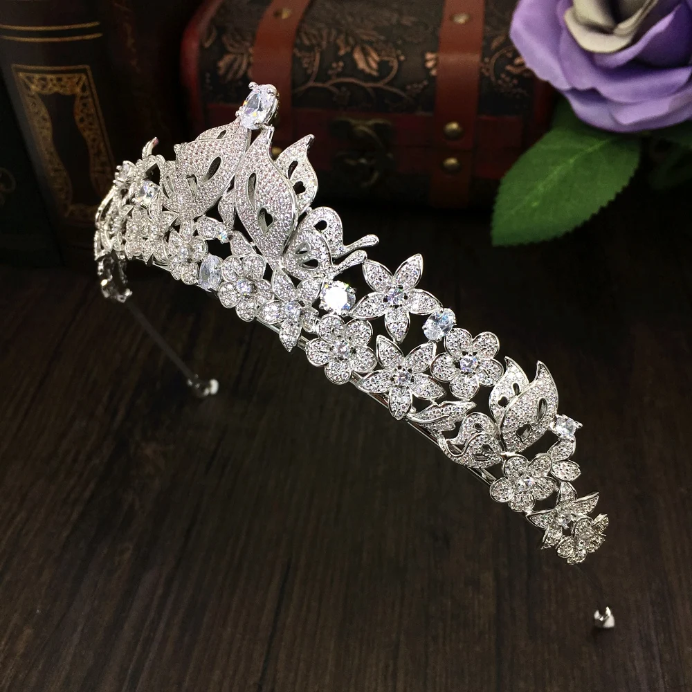 Тиара с полным покрытием из фианита винтажная циркониевая Корона диадема