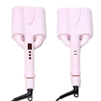 lcd heating hair curlers safe waver ripple curling iron anti scald hair curler with portable hook eujp plug hair styler tools