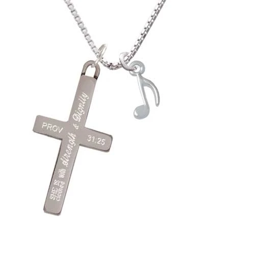 Мини восьмая нота прочность и достоинство крест ожерелье|Подвески| |
