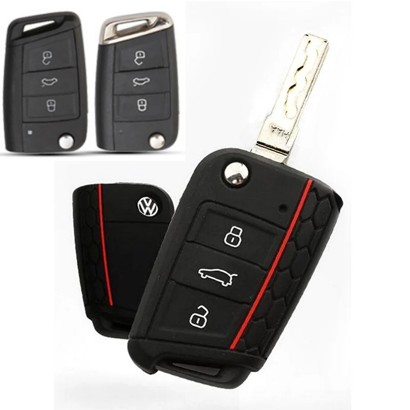 Дистанционный силиконовый чехол для ключей от машины VW Polo Golf 7 Tiguan Skoda Octavia Kodiaq Karoq