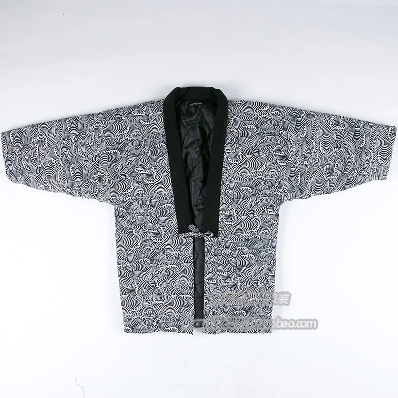 Мужское и женское теплое кимоно Haori стеганое хлопковое верхняя одежда в японском