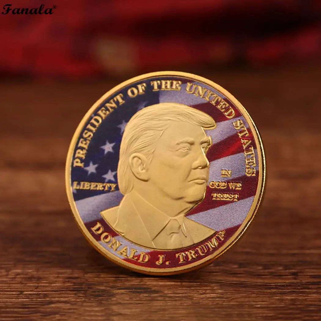 Art Collection US Flag Version Character Portrait Pattern Commemorative 3mm/0.12inch Coin Plated | Дом и сад