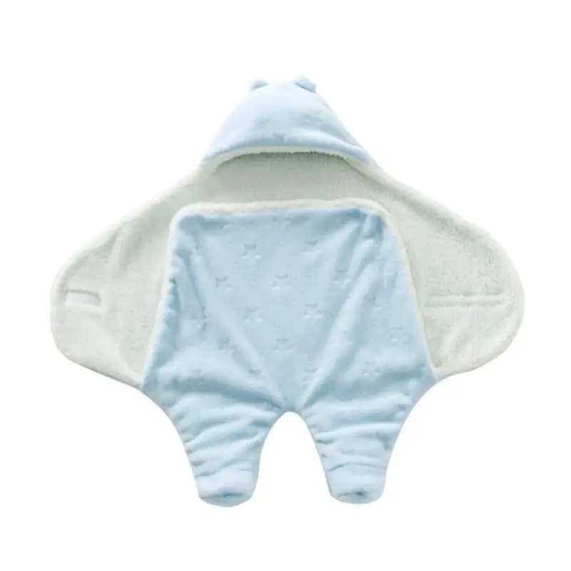 Baby Blanket Envelope Swaddle Winter Wrap Coral Fleece Newborn Sleeper Infant Stroller Toddlers Sleeping Bag |
