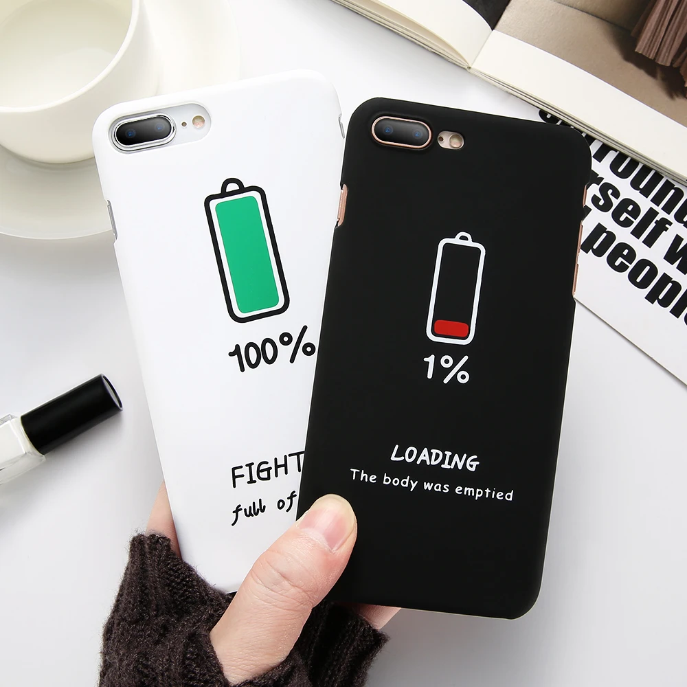 KISSCASE матовая пара чехол для телефона iPhone 8 Plus X Чехол модная батарея Жесткий PC 6 S