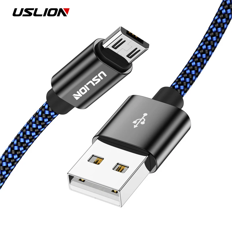 Кабель USLION Micro USB для Samsung S4 S5 S6 Edge Xiaomi Note 4 4X нейлоновый Плетеный провод зарядки и