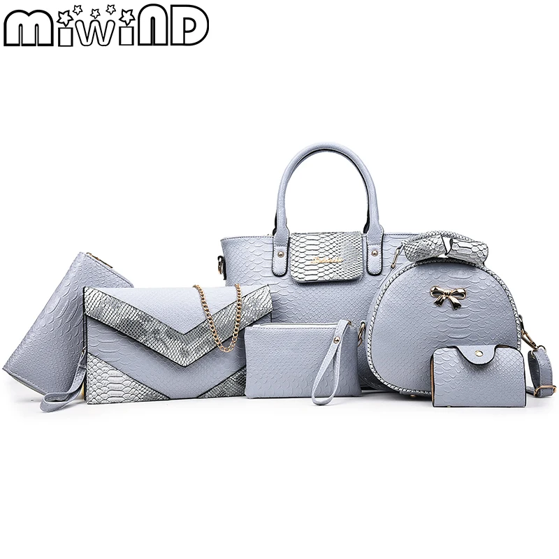 17 New Women Shoulder Bags serpentine Leather Handbags Fashion Female bag High Quality 6-Piece Set Designer Brand Bolsa Feminina