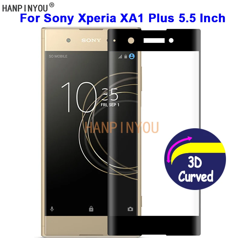 Для Sony Xperia XA1 Plus G3421 5 "твердость 9H 3D полное покрытие тонкое закаленное изогнутое