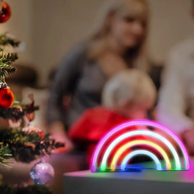 Cute Rainbow Neon Sign LED Light/Lamp for Dorm Decor Lamps Wall Girls Bedroom Christmas | Освещение